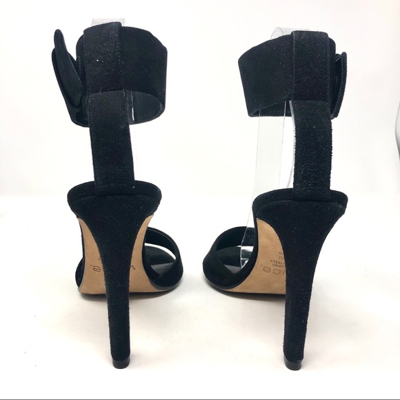 Vince Black Suede Gita Heeled Sandals US 7/ 37.5 - Picture 8 of 12